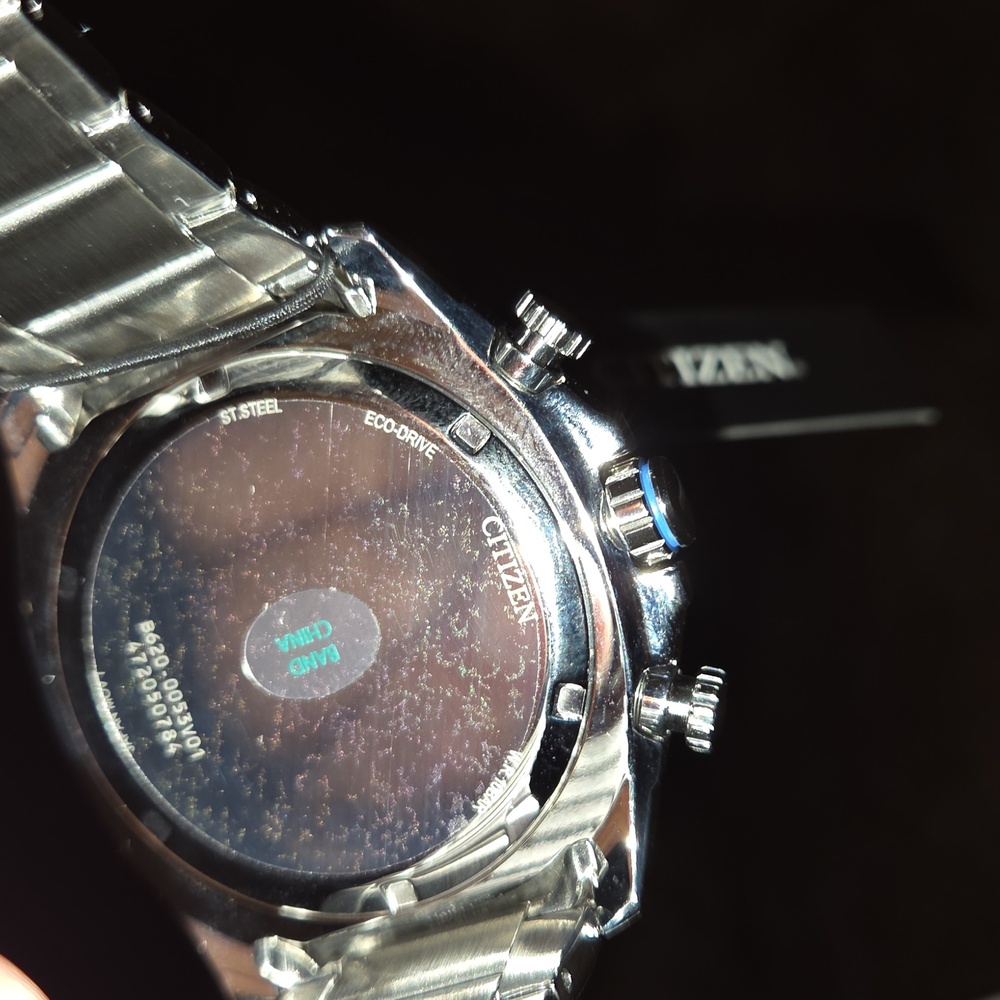 New Citizen Eco-Drive Watch CA4560-81L Chronograph Blue Dial Silver Steel Strap - Picture 8 of 8